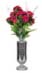 Aluminum Crest memorial vase with flowers