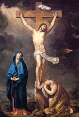 Blessed Mother Watching Her Son On The Cross