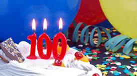 Candles that read 100 years old