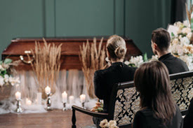 A family at a funeral