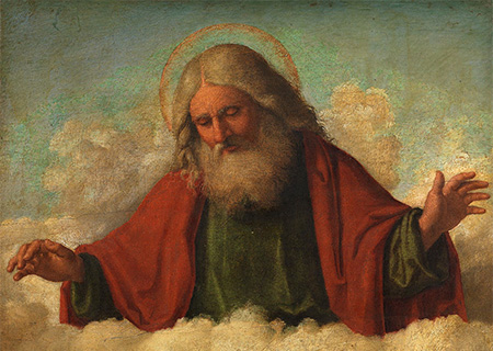 God the Father looking down from Heaven