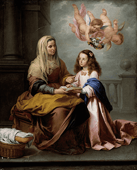 Sandra Ann praying to St. Anne