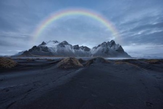 rainbow over mountains
