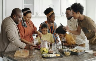 Family In Kitchen